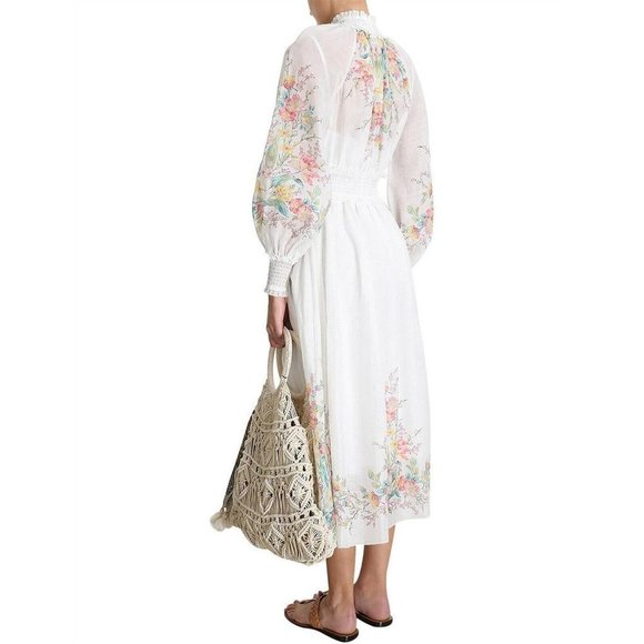 Zimmermann Zinnia Shirred Waist Long Dress - Picture 2 of 12